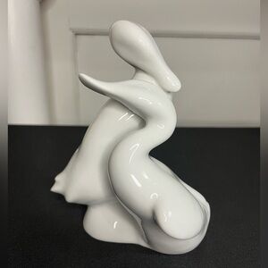 Vintage Royal Dux Czech porcelain embracing ducks figurine 7.25"